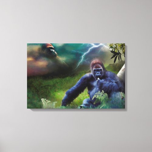 SILVERBACK GORILLA  JUNGLE ENLIGHTENMENT CANVAS PRINT