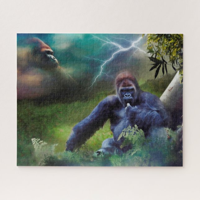 SILVERBACK GORILLA JUNGLE ENLIGHTENMENT JIGSAW PUZZLE (Horizontal)