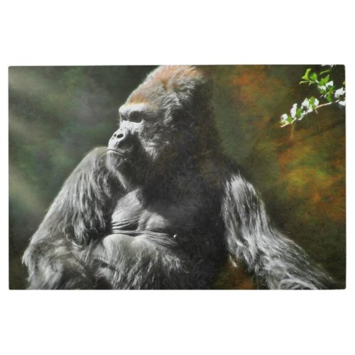 SILVERBACK GORILLA LEADER METAL PRINT