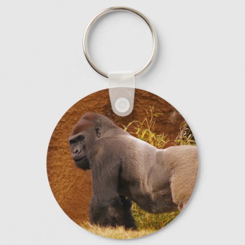 Silverback Gorilla Photo Keychain