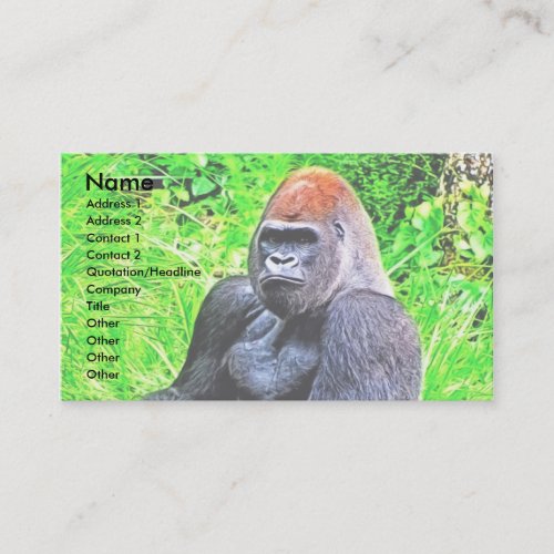 Silverback Gorilla Photo Painting Business Card