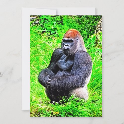 Silverback Gorilla Photo Painting Invitation