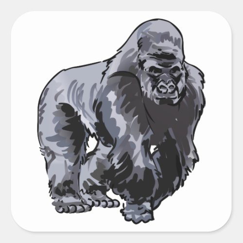 Silverback Gorilla Square Sticker