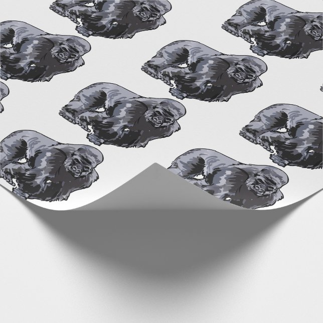 Silverback Gorilla Wrapping Paper (Corner)