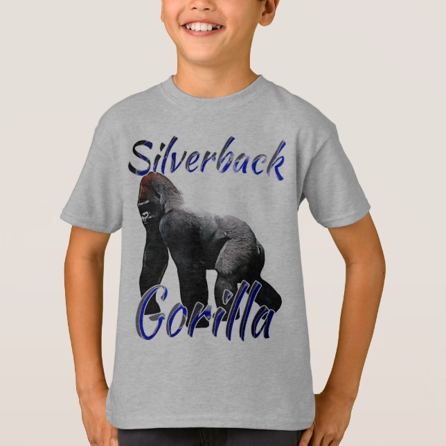 Silverback Gorilla Zoo Animal Kids Boys T-Shirt (Front)