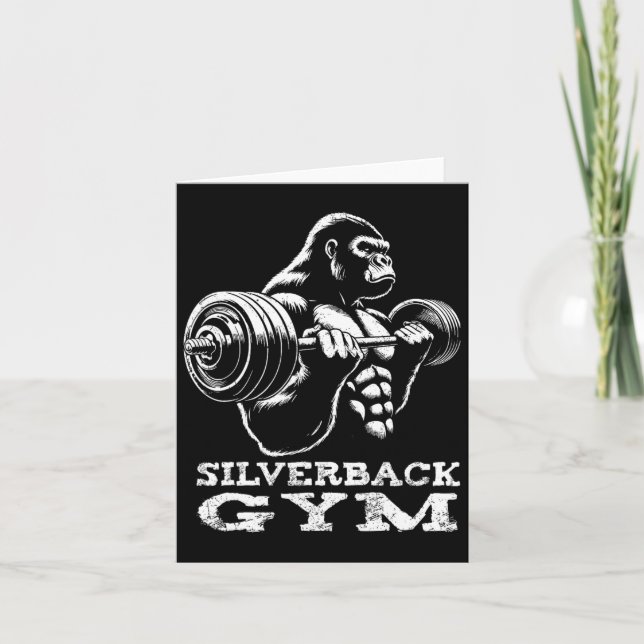 Silverback Gym Gorilla Weightlifting Workout Fitne Card (Front)