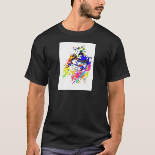 Silverback Lowland Gorilla Splatter Paint Effect T_Shirt