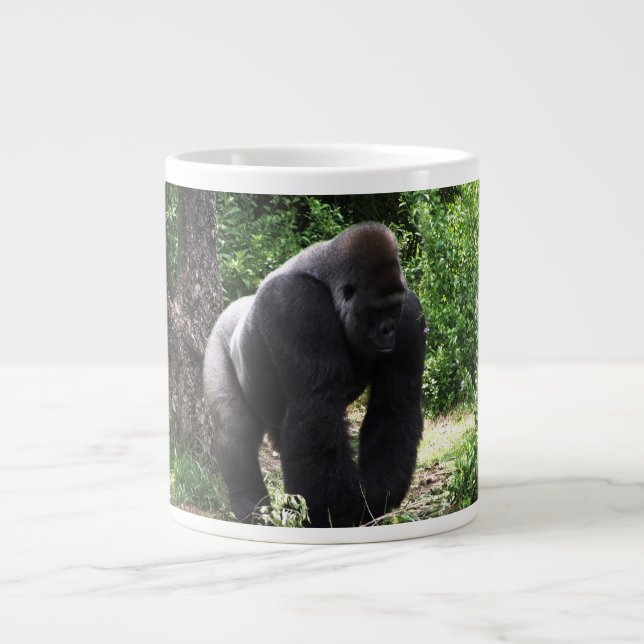 Silverback Male Gorilla walking head down.jpg Giant Coffee Mug (Front)