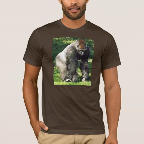 Silverback Male Lowland Gorilla Standing Up T_Shirt