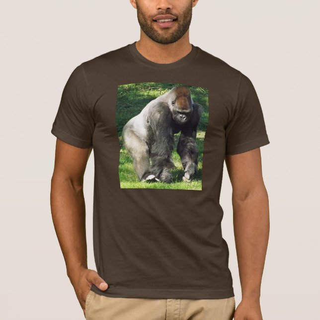 Silverback Male Lowland Gorilla Standing Up T-Shirt (Front)