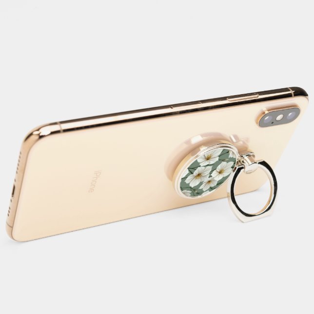 Silverbell flower Ring Holder Phone Grips  (On Phone)