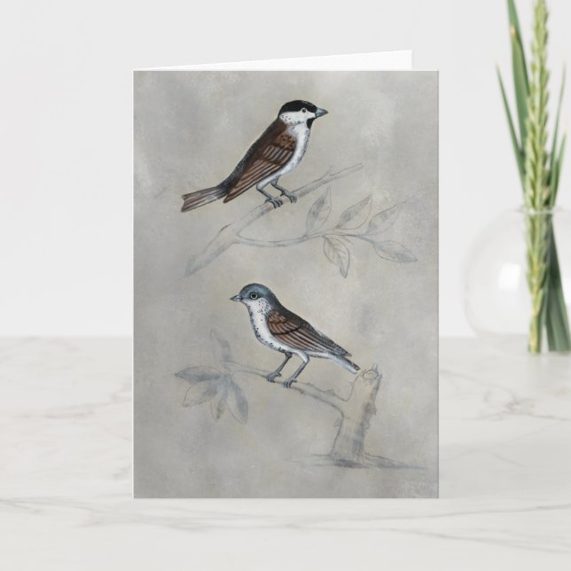 Silvered Aviary | A Pair Of Birds Card (Front)