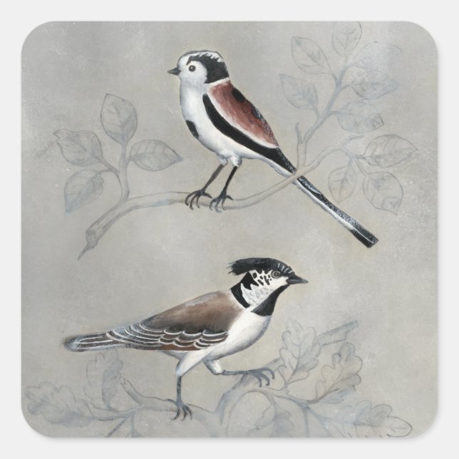 Silvered Aviary | A Pair Square Sticker (Front)