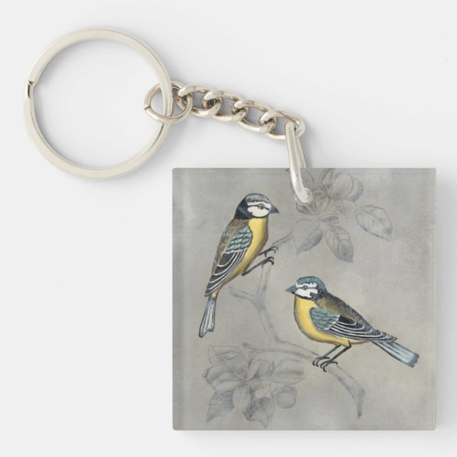 Silvered Aviary | Bird Couple Keychain (Front)