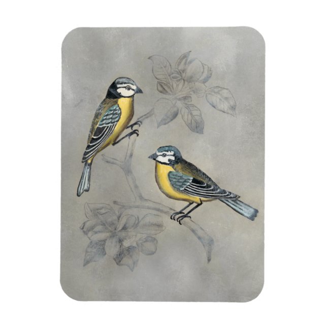 Silvered Aviary | Bird Couple Magnet (Vertical)