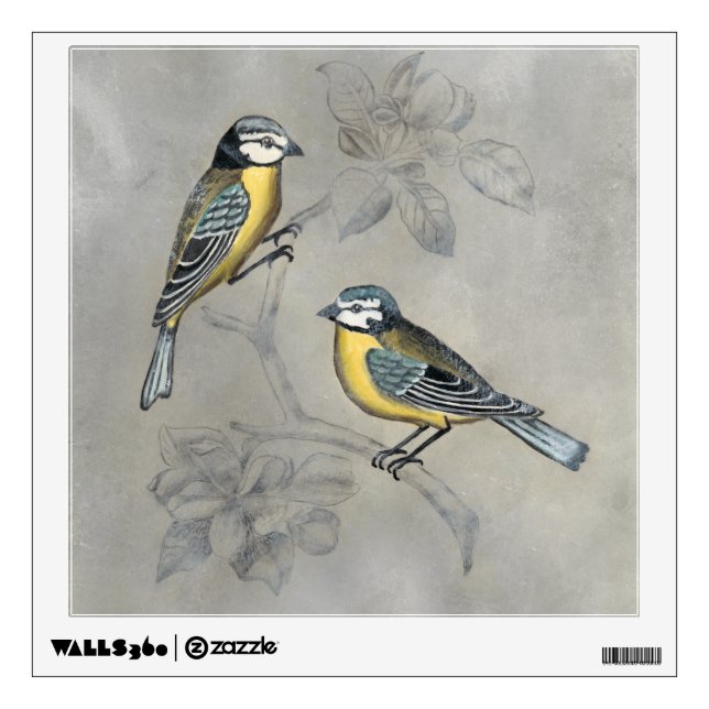 Silvered Aviary | Bird Couple Wall Decal (Front)