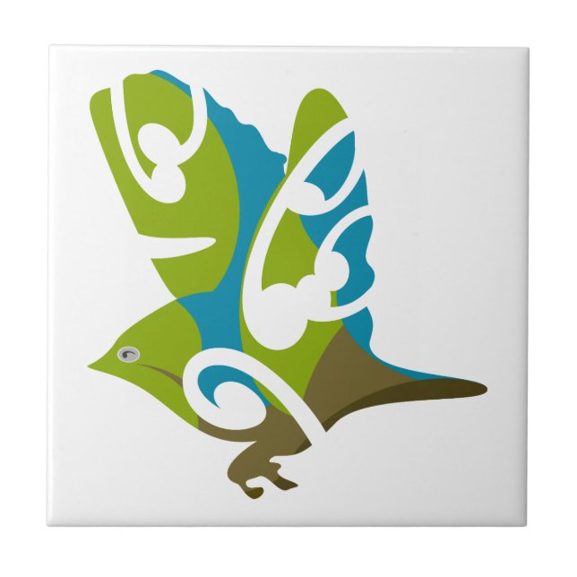 Silvereye bird tile (Front)