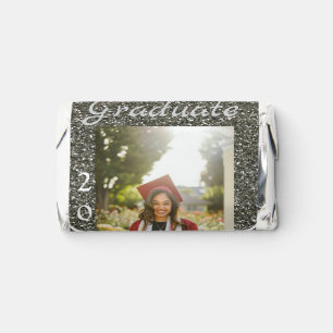 Silverglitter photo graduation add name class text hershey's miniatures