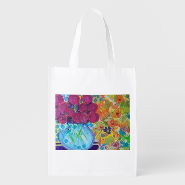Silvermine Collage Reusable Grocery Bag (Front)