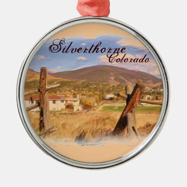 Silverthorne Colorado rustic scene ornament (Front)