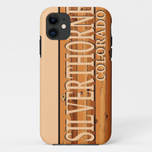 Silverthorne Colorado wooden log sign iPhone 11 Case