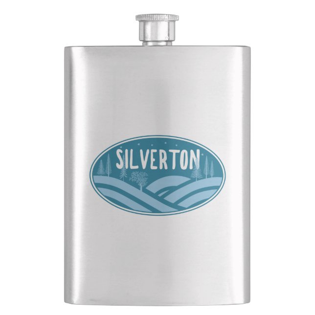 Silverton Colorado Outdoors Flask (Front)