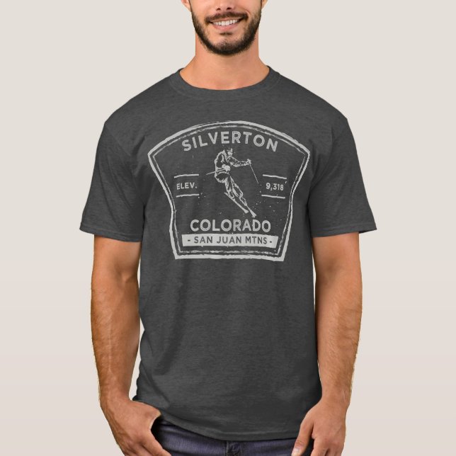 Silverton Colorado Snow Skiing T-Shirt (Front)