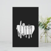Silverware Custom Black White Template 5.5x8.5" (Standing Front)