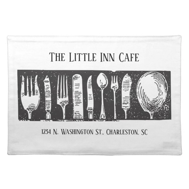 Silverware Cutlery Restaurant Diner Cafe Eat Food Cloth Placemat (Front)