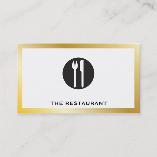 Silverware Gold Border Business Card