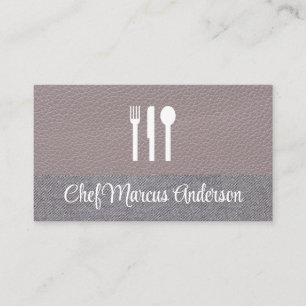 Silverware Icon   Leather   Linen Business Card