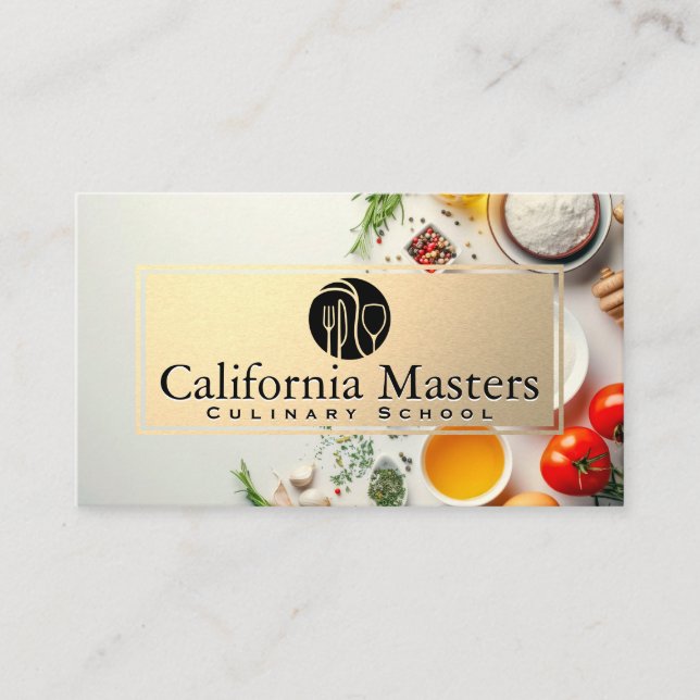 Silverware Logo | Cooking Ingredients Business Card (Front)