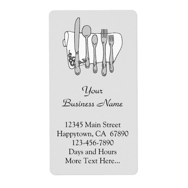 Silverware Restaurant Advertising Custom Template Label (Front)