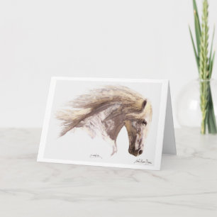"SILVERWIND" White Horse Greeting-cards Card