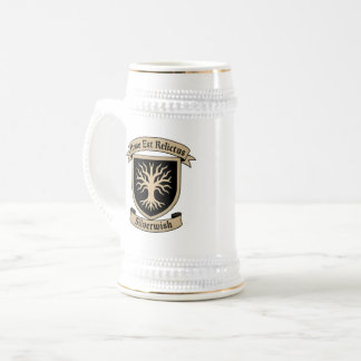 SilverWish Crest and motto Tankard on White&Black Beer Stein