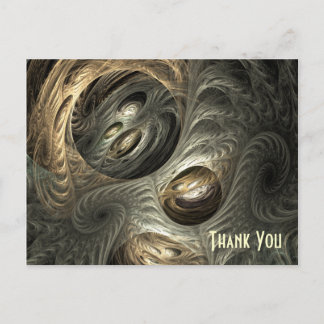Silvery Gold Tunnel Fractal Art Postcard