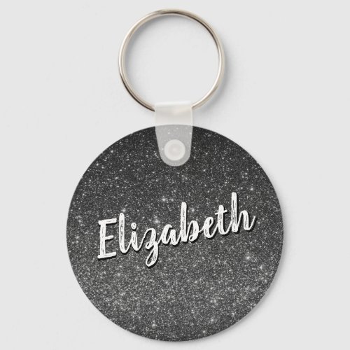 Silvery Gray Personalized Name Keychain