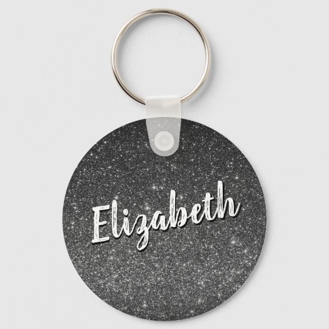Silvery Gray Personalized Name Keychain (Front)