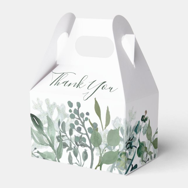 Silvery Green Eucalyptus Wedding Favor Box (Front Side)