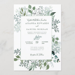 Silvery Green Eucalyptus Wedding Invitation