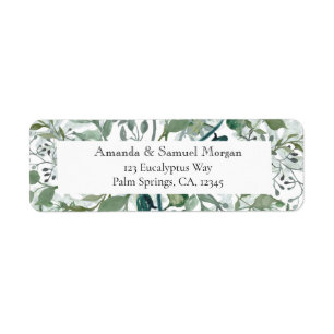 Silvery Green Eucalyptus Wedding Save The Date Label