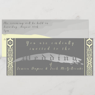 Silvery Grey and Tile-font Wedding Invitation