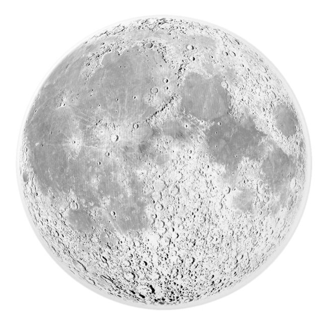 Silvery Grey Moon Drawer Pull Dresser Cabinet Knob (Front)