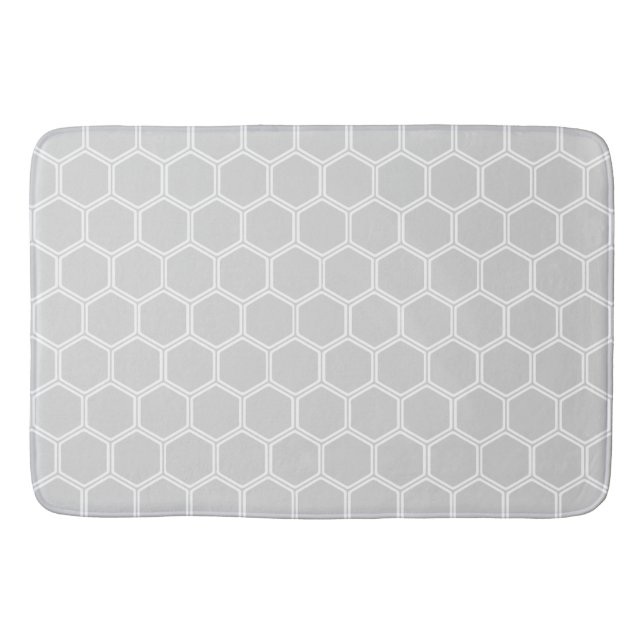 Silvery Hexagon 1 Bathroom Mat (Front)