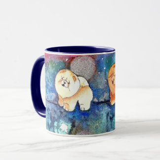 SILVERY MOON Chow dog watercolor Mug