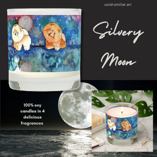 SILVERY MOON Chow dog watercolor Scented Candle