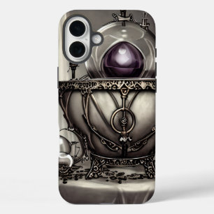 Silvery Ornate Cauldron with Purple Crystal Ball iPhone 16 Plus Case