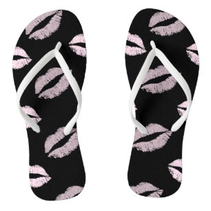 Silvery Pink  Kisses Flip Flops