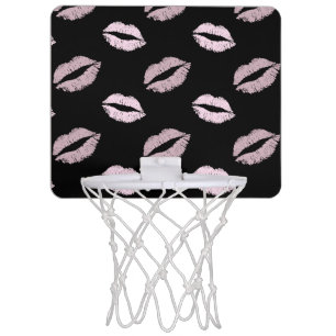 Silvery Pink Kisses Mini Basketball Hoop