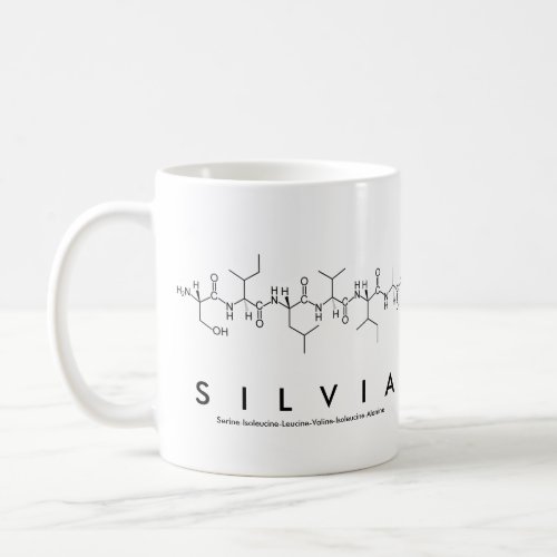 Silvia peptide name mug